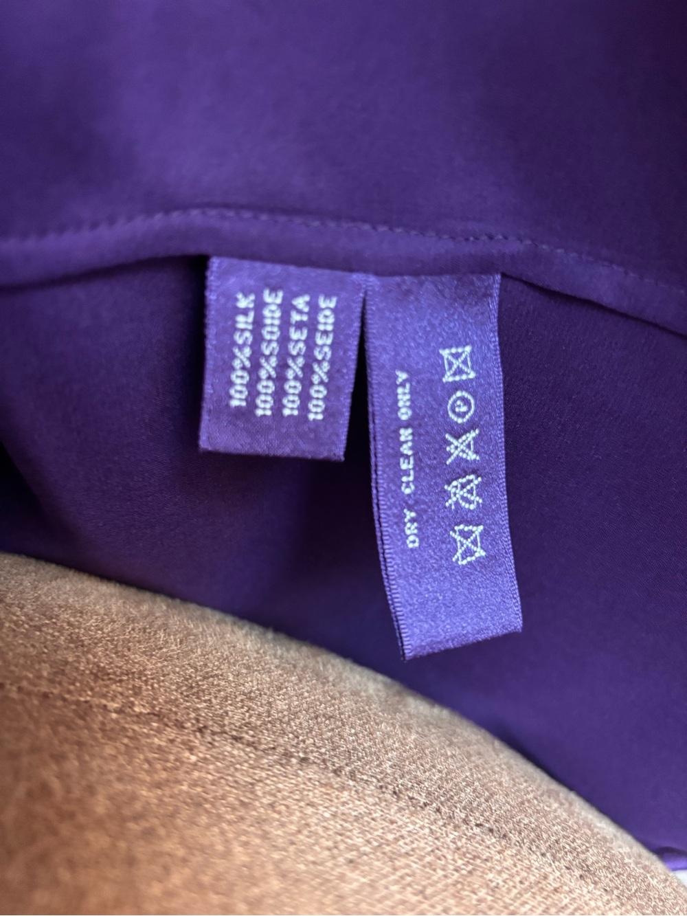Ralph Lauren Collection Purple Label 100% Silk Satin Tie Neck Blouse Size 8 - Picture 3 of 16